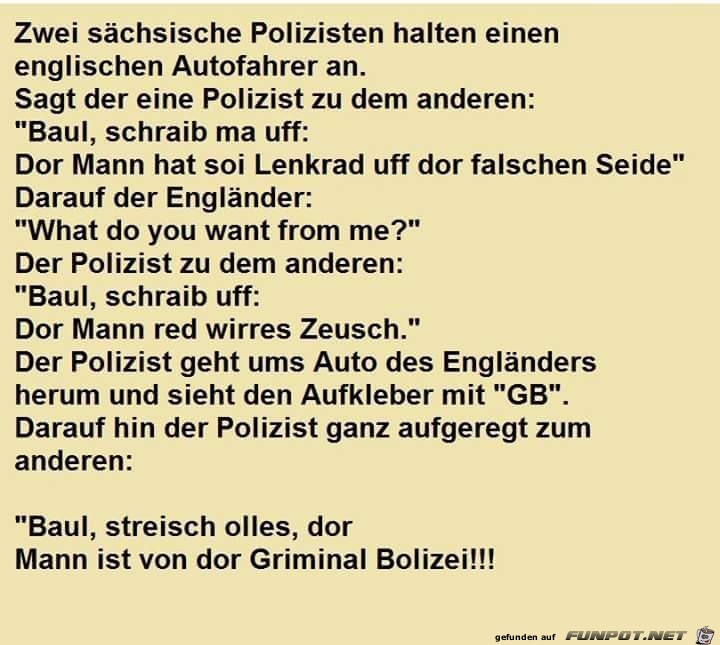 Polizeikontrolle eines englischen Autofahrer's Polizeikontrolle eines englischen Autofahrer's
