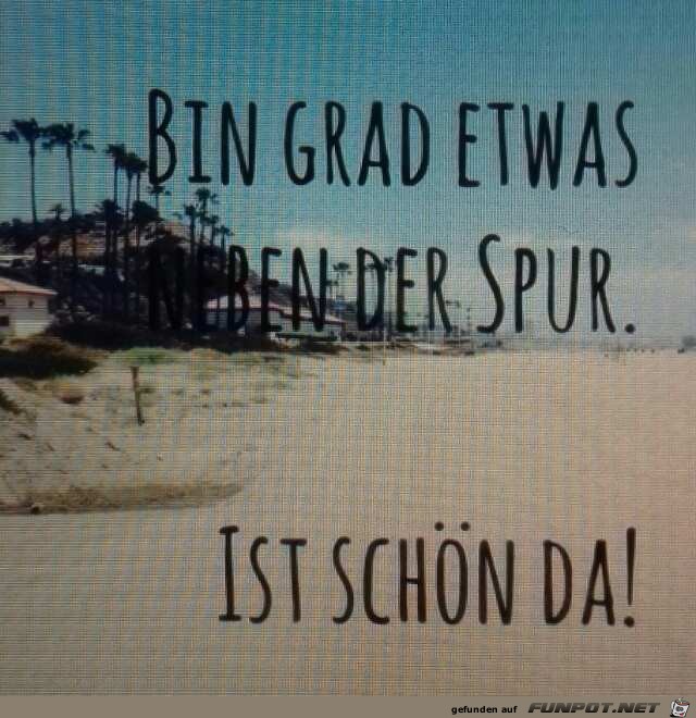 Bin grad etwas neben der Spur