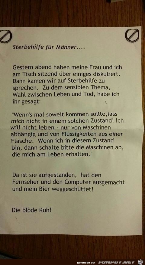 Sterbehilfe für Männer Sterbehilfe für Männer