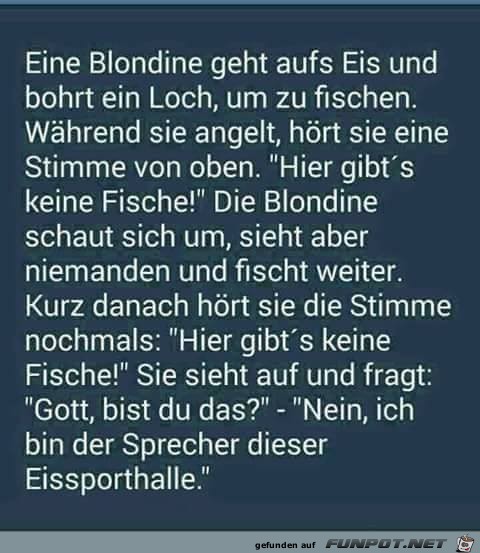 Blondine geht aufs Eis