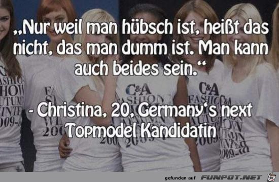 nur weil man hbsch ist......