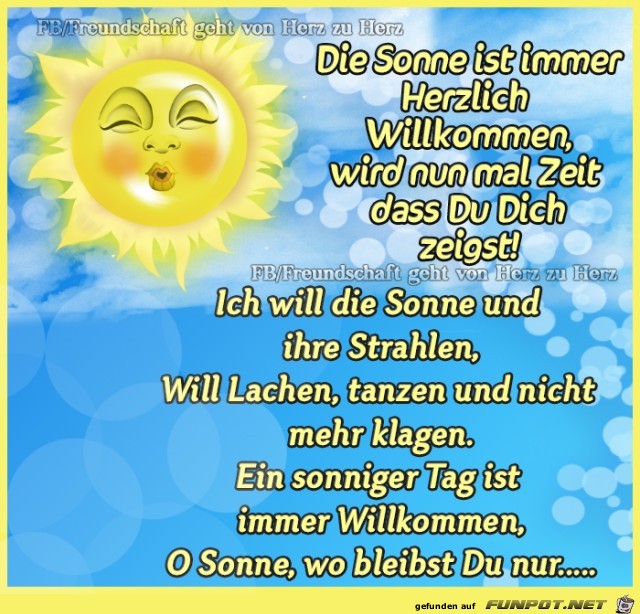 Die Sonne ist immer Herzlich Willkommen Die Sonne ist immer Herzlich Willkommen