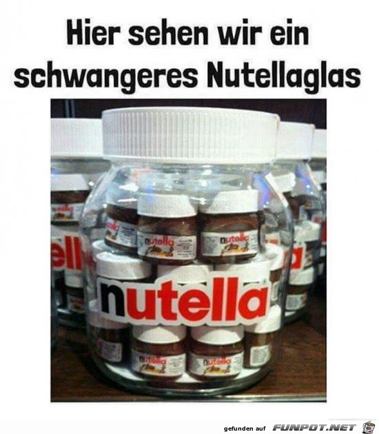 Schwangeres Nutella-Glas