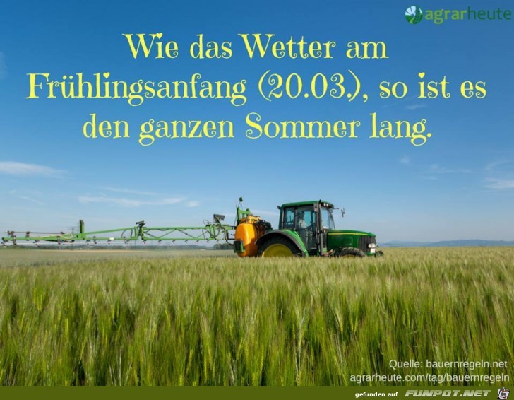 Bauernregel am Fruehlingsanfang Bauernregel am Fruehlingsanfang