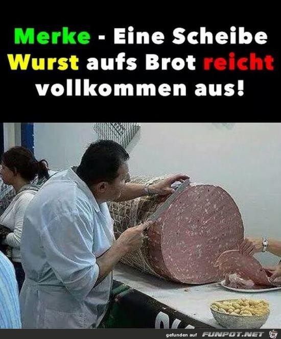 Eine Scheibe Wurst