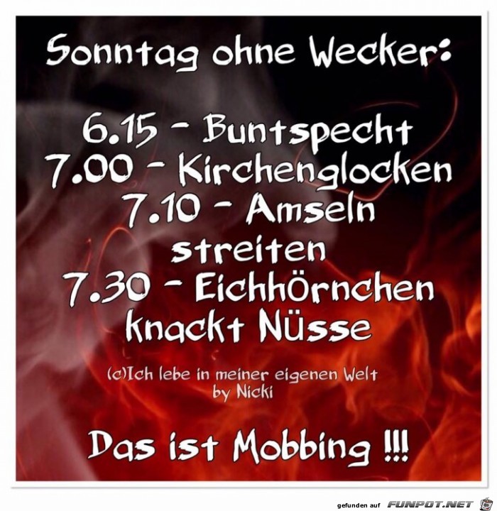 Sonntag ohne Wecker Sonntag ohne Wecker