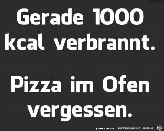 Gerade 1000 kcal verbrannt Gerade 1000 kcal verbrannt