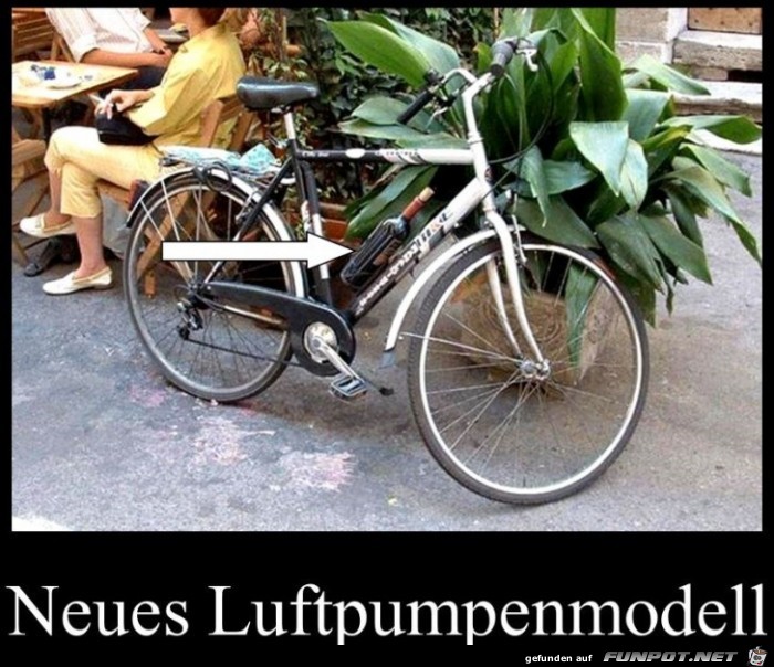 meine neue Luftpumpe am Fahrrad