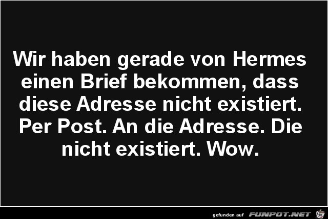 von Hermes einen Brief bekommen...... von Hermes einen Brief bekommen......