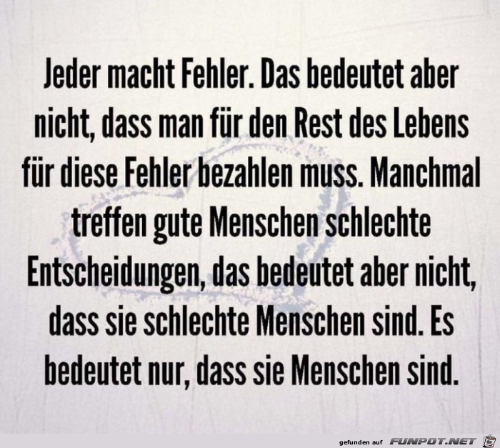 Jeder macht Fehler