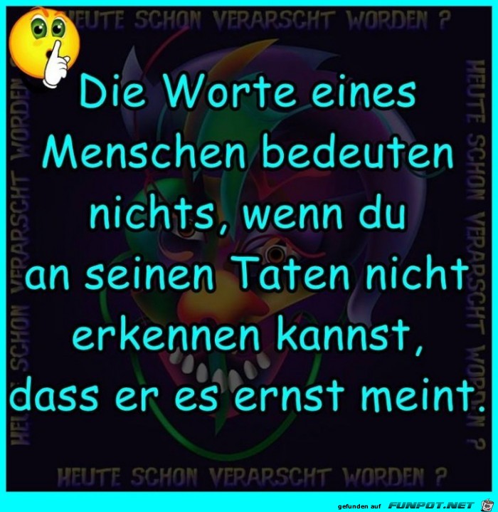 Die Worte eines Menschen