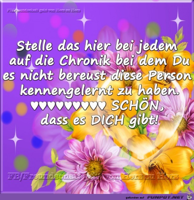 Stelle das hier bei jedem auf die Chronik Stelle das hier bei jedem auf die Chronik