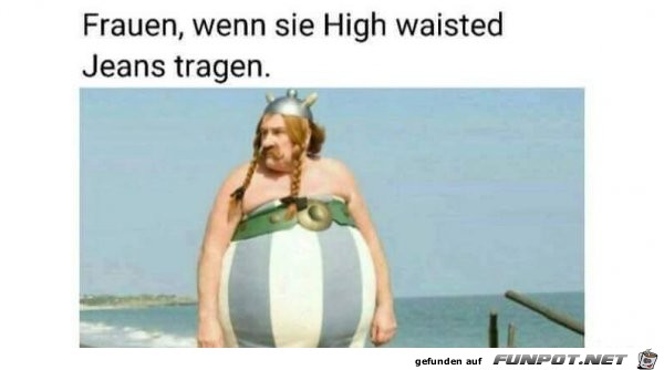 Die etwas höher getragene Jeans Die etwas höher getragene Jeans