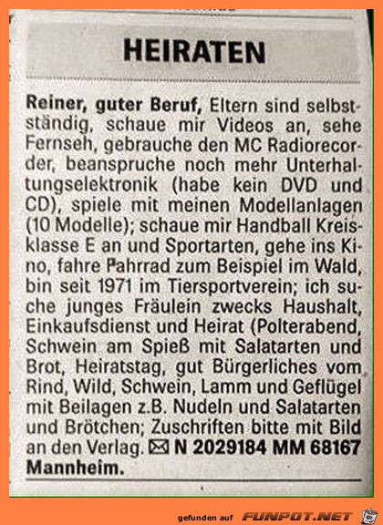 Heiratsanzeige Heiratsanzeige