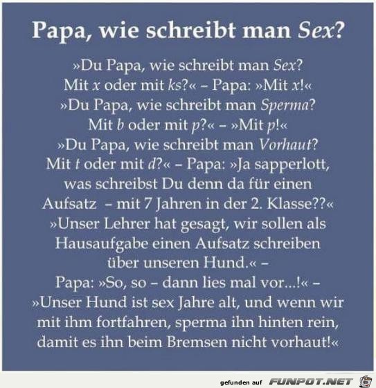 Wie schreibt man Sex ? Wie schreibt man Sex ?