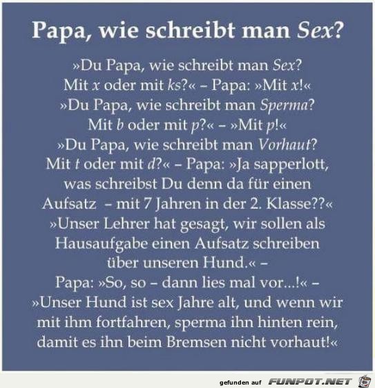 Wie schreibt man Sex ?