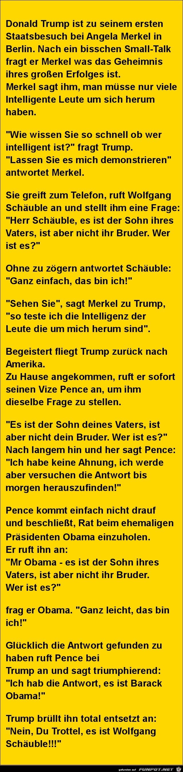 Donald Trump bei Angela Merkel.....