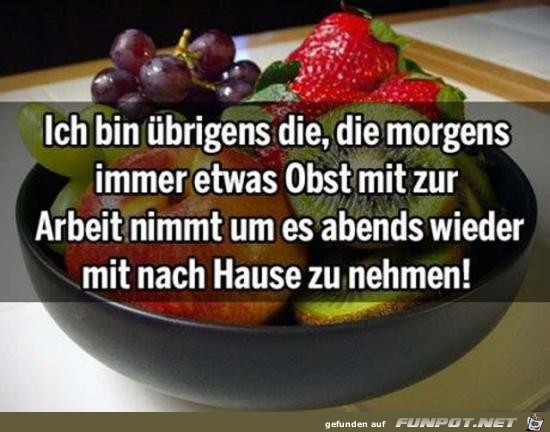 Obst auf der Arbeit