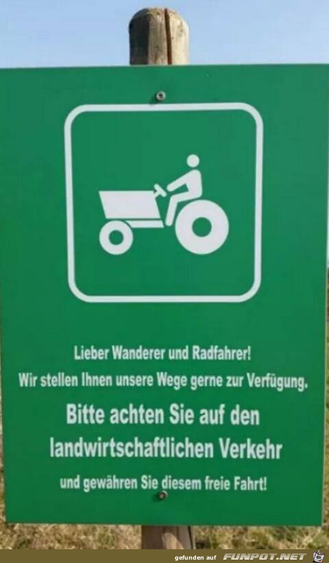 Landwirtschafts Schild