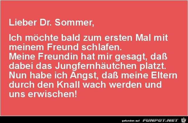 Lieber Dr. Sommer......