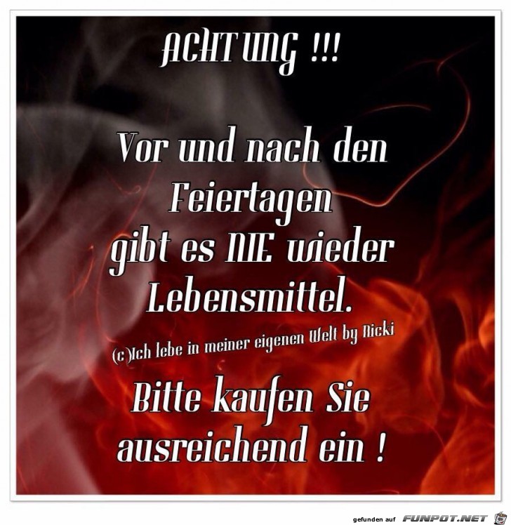 Vor und nach den Feiertagen Vor und nach den Feiertagen