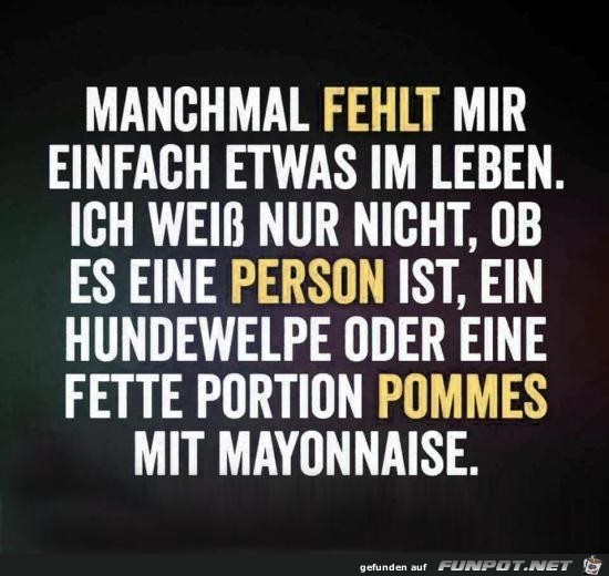 manchmal fehlt mir einfach etwas.......