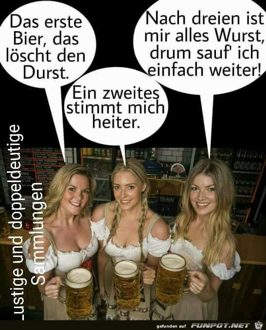 Das erste Bier loescht den Durst