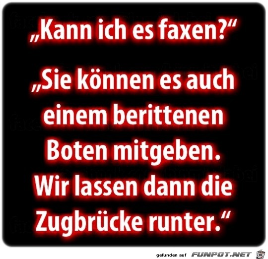 Kann ich es faxen