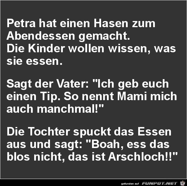 Petra hat einen Hasen .......