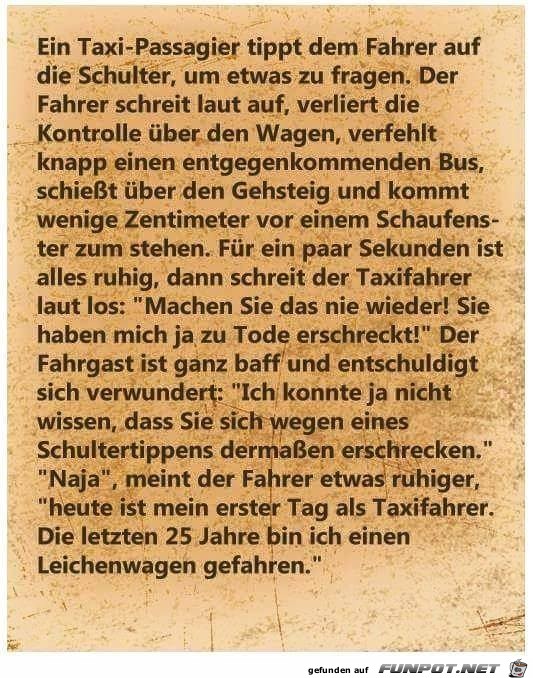 Ein Taxi - Passagier