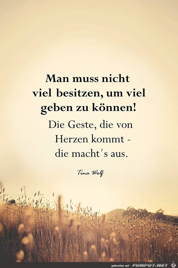 Man muss nicht viel besitzen