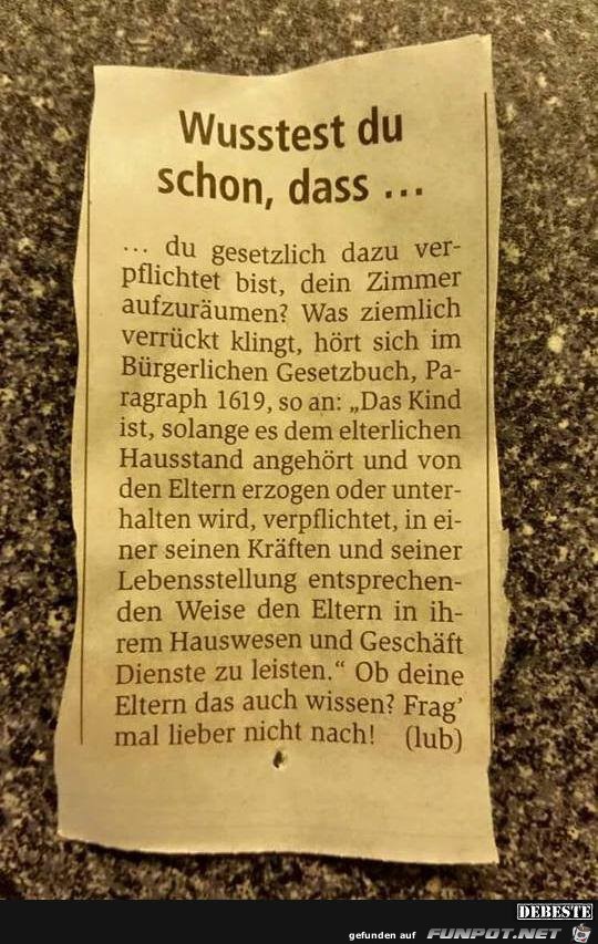 Wusstest du schon Wusstest du schon