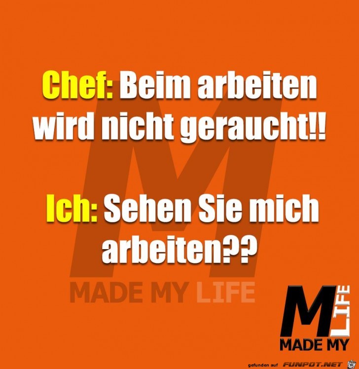 Nicht rauchen bei der Arbeit Nicht rauchen bei der Arbeit