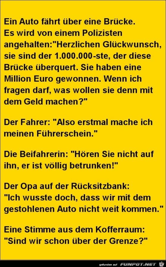 ein Auto fährt über eine Brücke.... ein Auto fährt über eine Brücke....