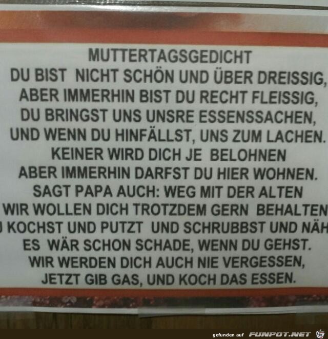 Muttertagsgedicht Muttertagsgedicht