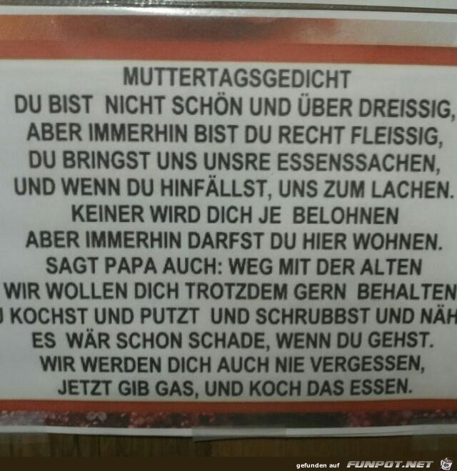 Muttertagsgedicht