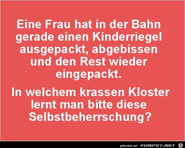 eine Frau in der Bahn.......