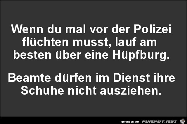 wenn du mal vor der Polizei flchten musst.....