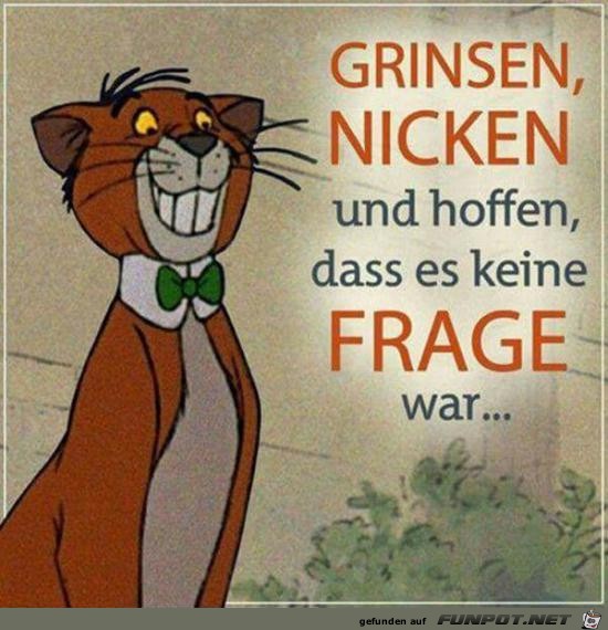 Grinsen und nicken