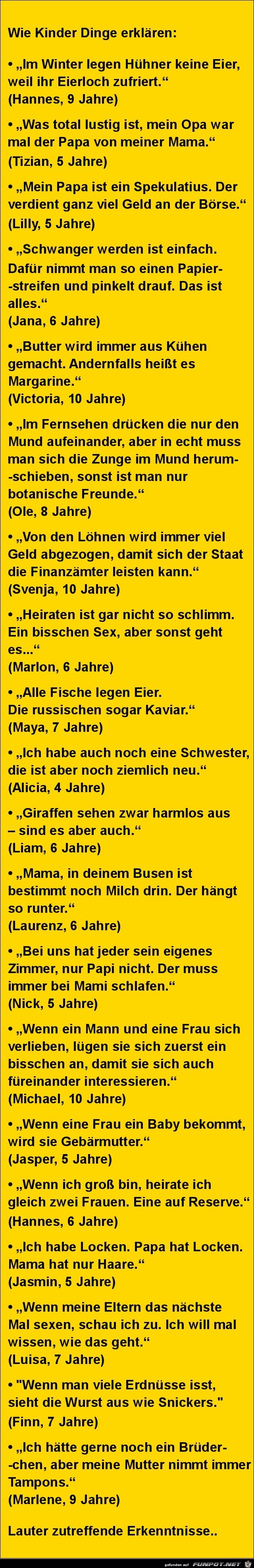 wie Kinder Dinge erklären....... wie Kinder Dinge erklären.......