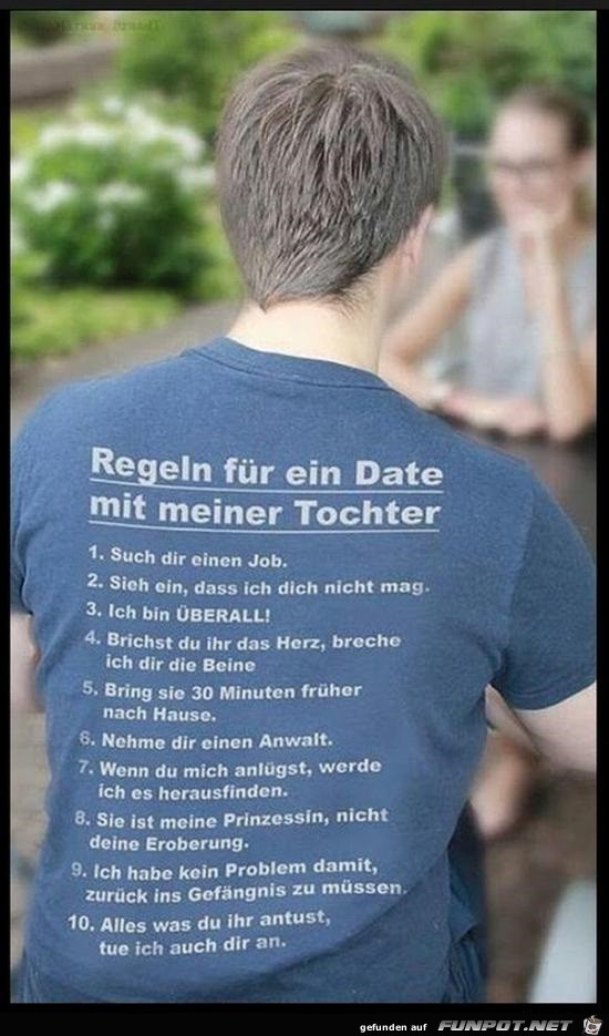 Regeln fr ein Date mit meiner Tochter......