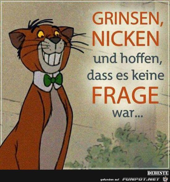 Grinsen, Nicken und hoffen......