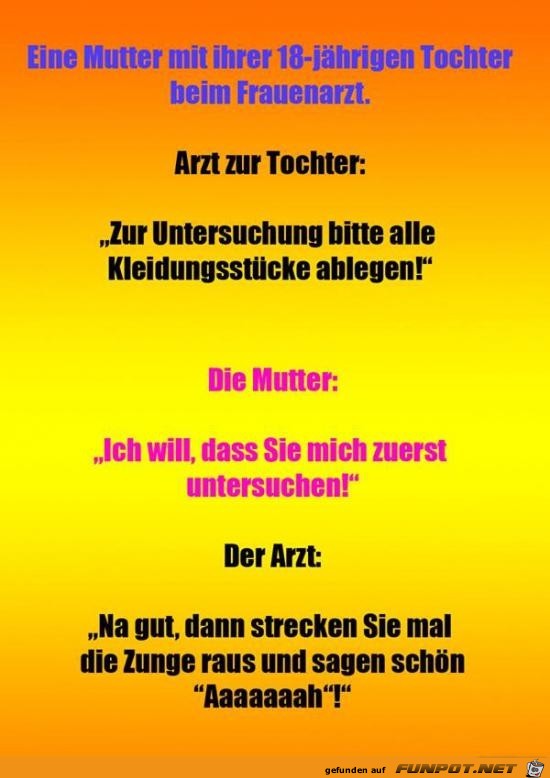 eine Mutter mit ihrer 18jhrigen Tochter beim Frauenarzt