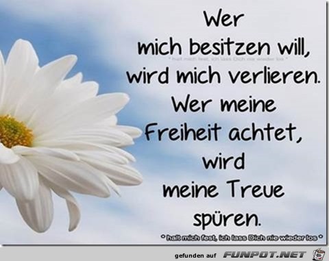 wer mich besitzen will......