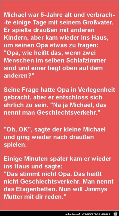 Michael war 5 Jahre alt......