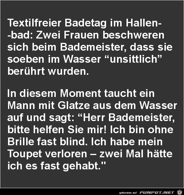 textielfreier Badetag im Hallenbad........