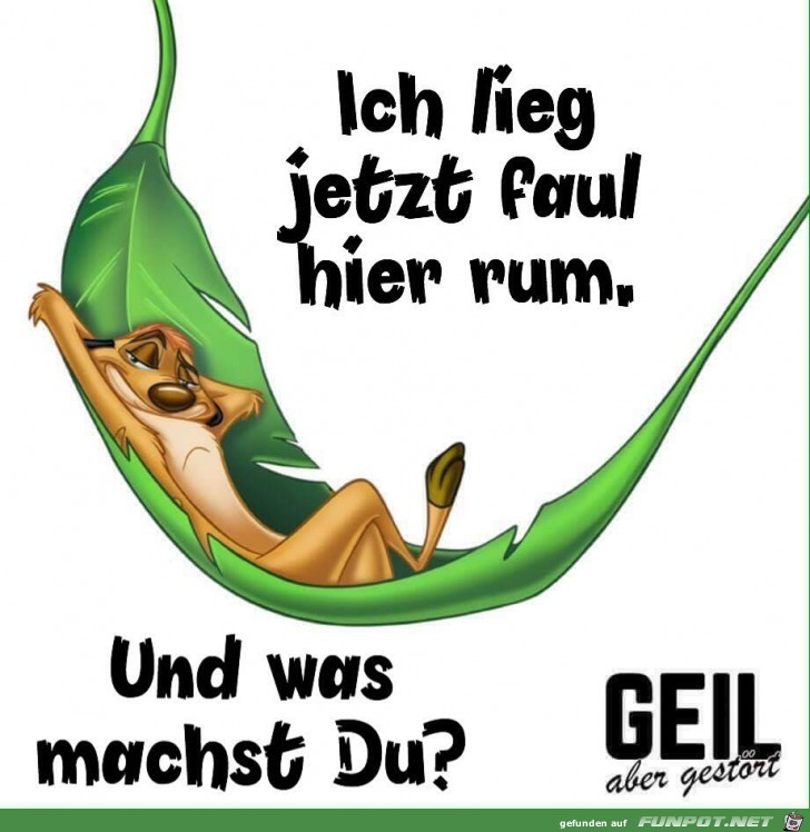 Lieg jetzt faul rum Lieg jetzt faul rum