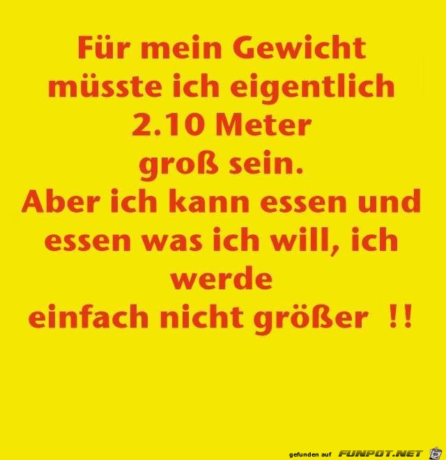 Verhältnis von Größe und Gewicht Verhältnis von Größe und Gewicht