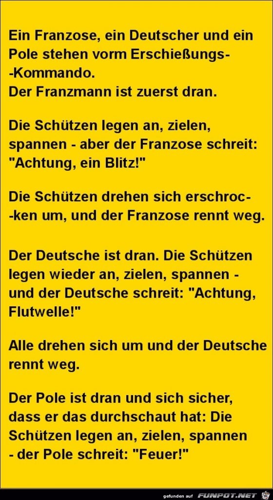 ein Franzose ein Deutscher und ein Pole........