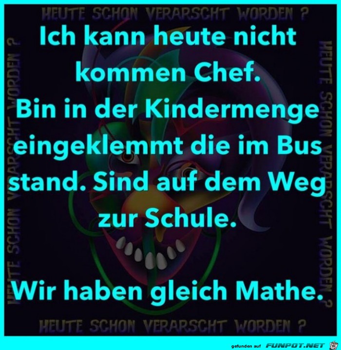 Kann nicht kommen, Chef